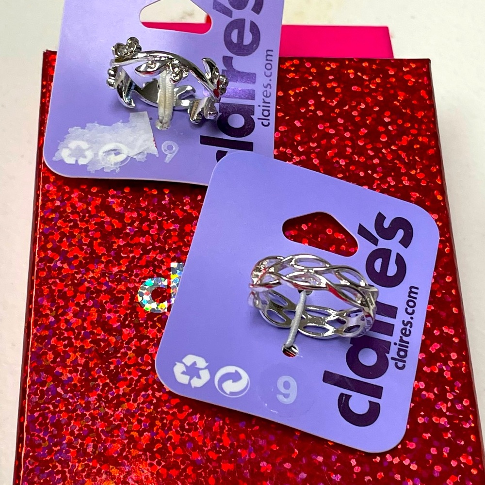Claire’s Silver Toned Rings Sz 9. "3 FOR $20"